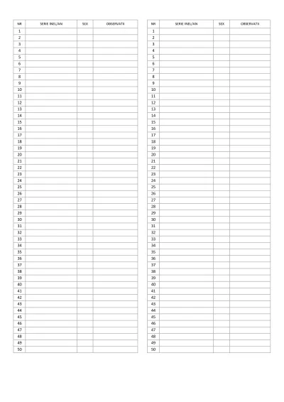 Registru evidență porumbei