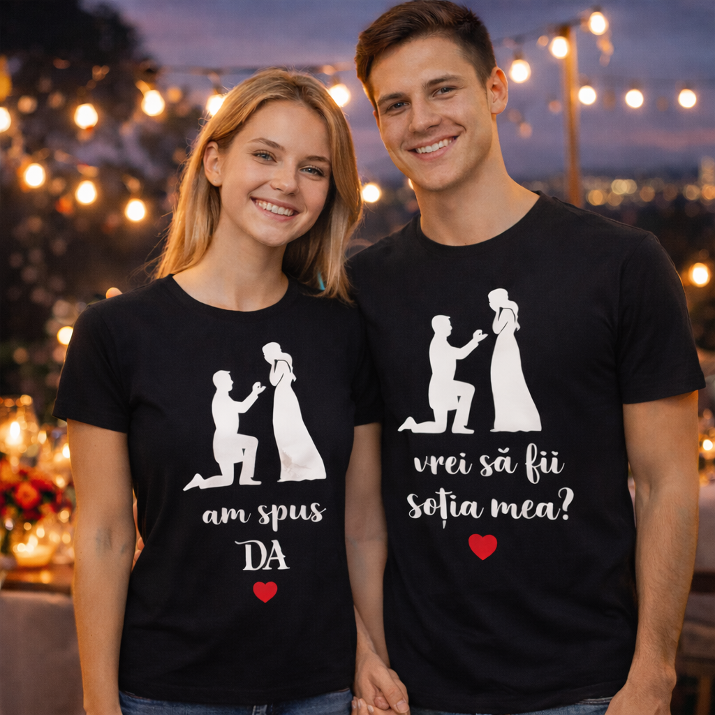 Tricouri Cuplu Cerere în Căsătorie